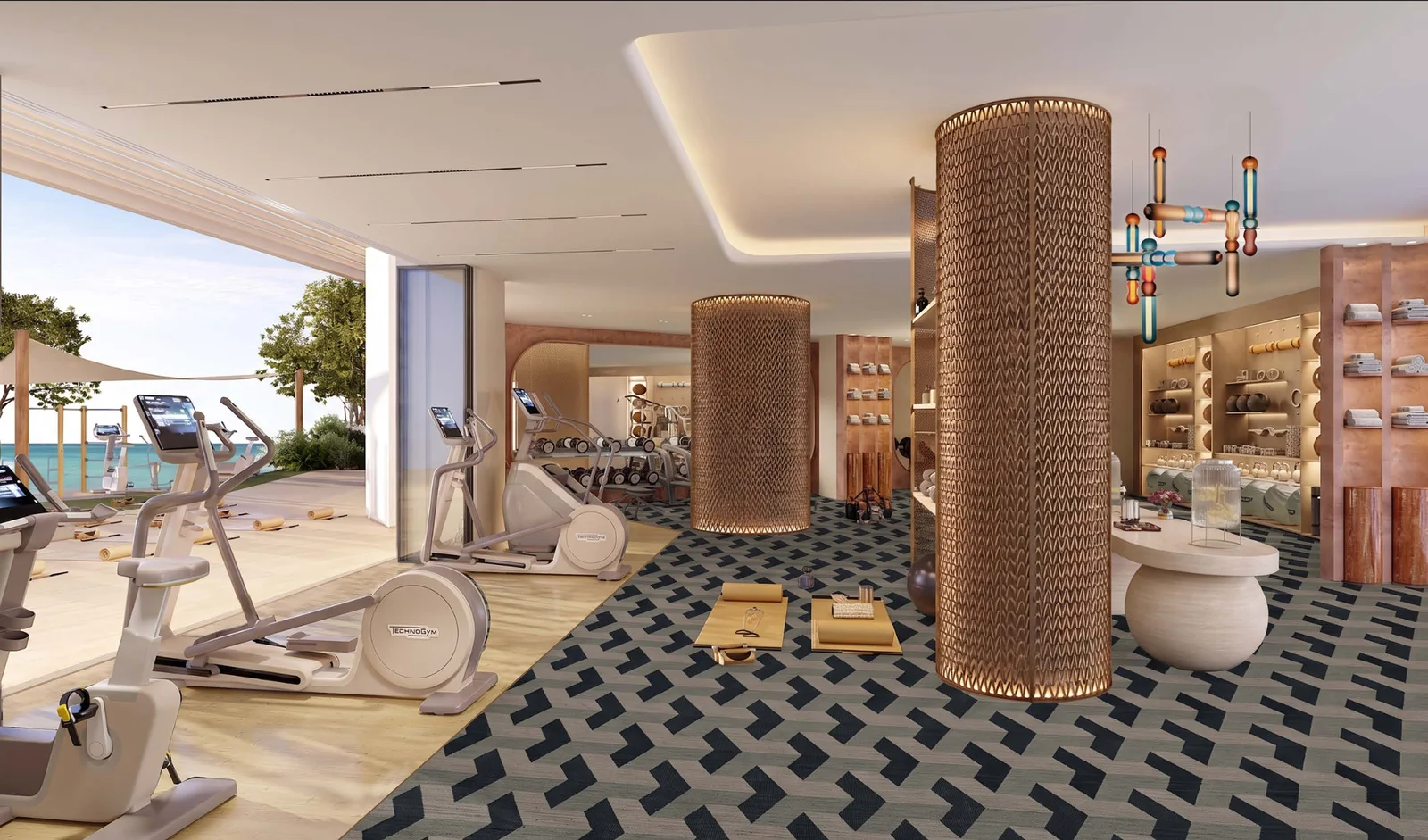 استوديو اللياقة كما يعرضه بروشور Waterfront Residences